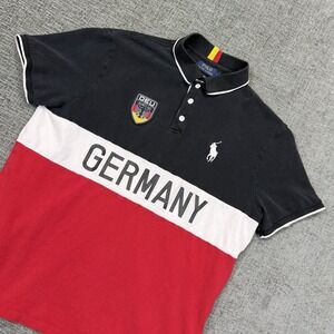 Polo Ralph Lauren Polo‎ Shirt Men's XL Germany Big Horse Custom Slim Fit